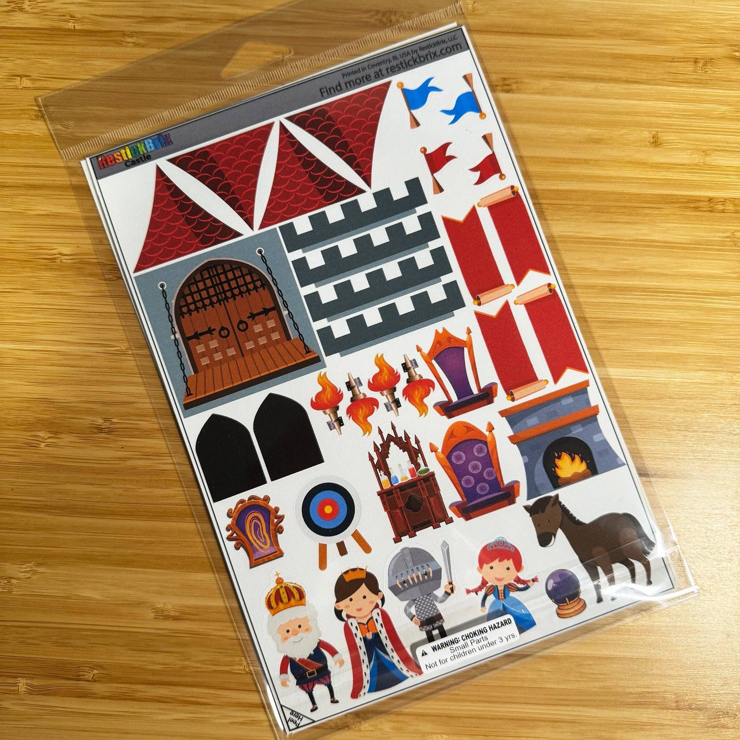 Reusable Decals for Magnetic Tiles & Bricks - Castle
