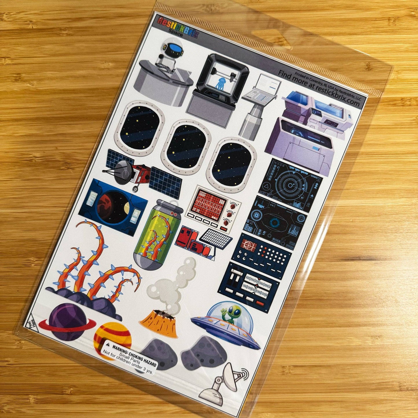 Reusable Decals for Magnetic Tiles & Bricks - Space
