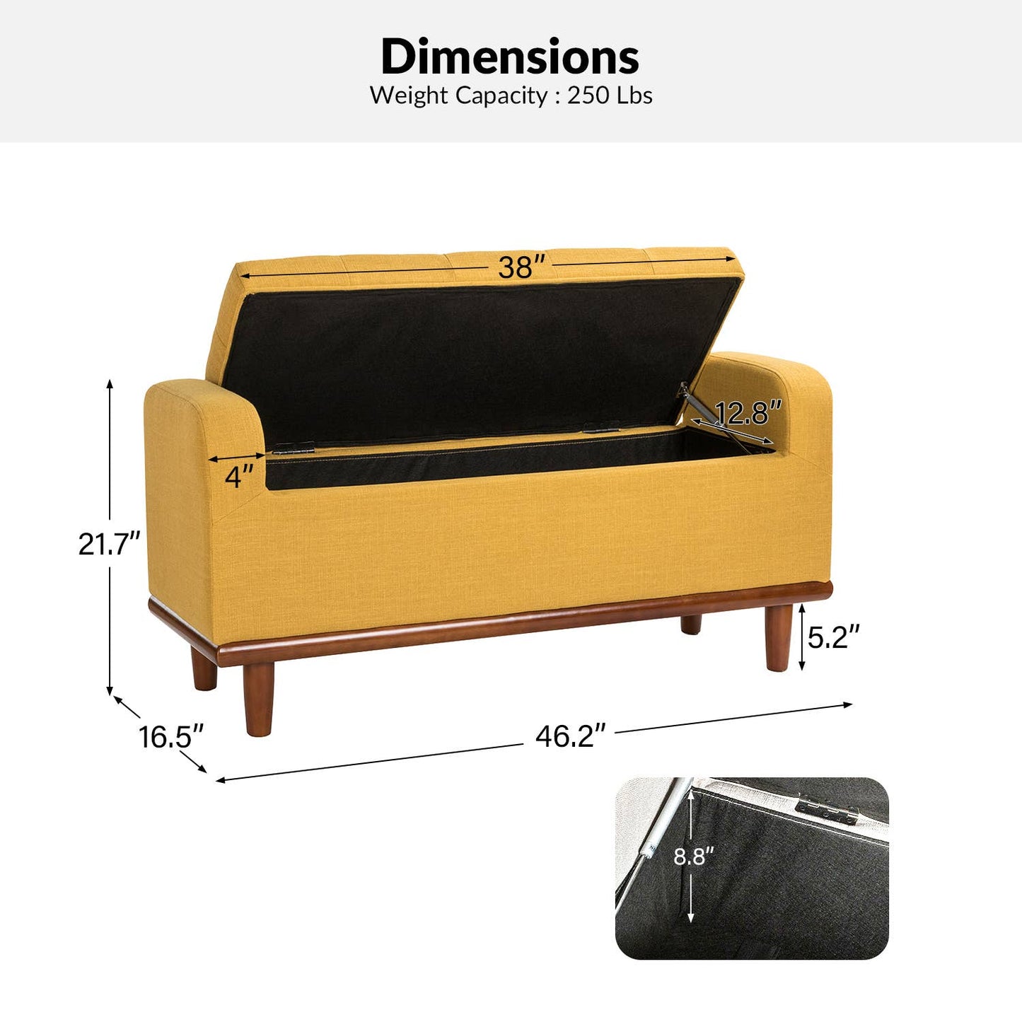Jason Upholstered Flip Top Storage Bench