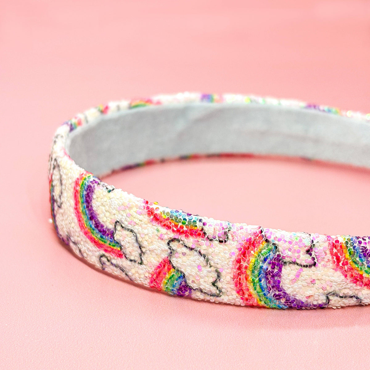 Rainbow Glitter Headband - Kids Hair Accessories