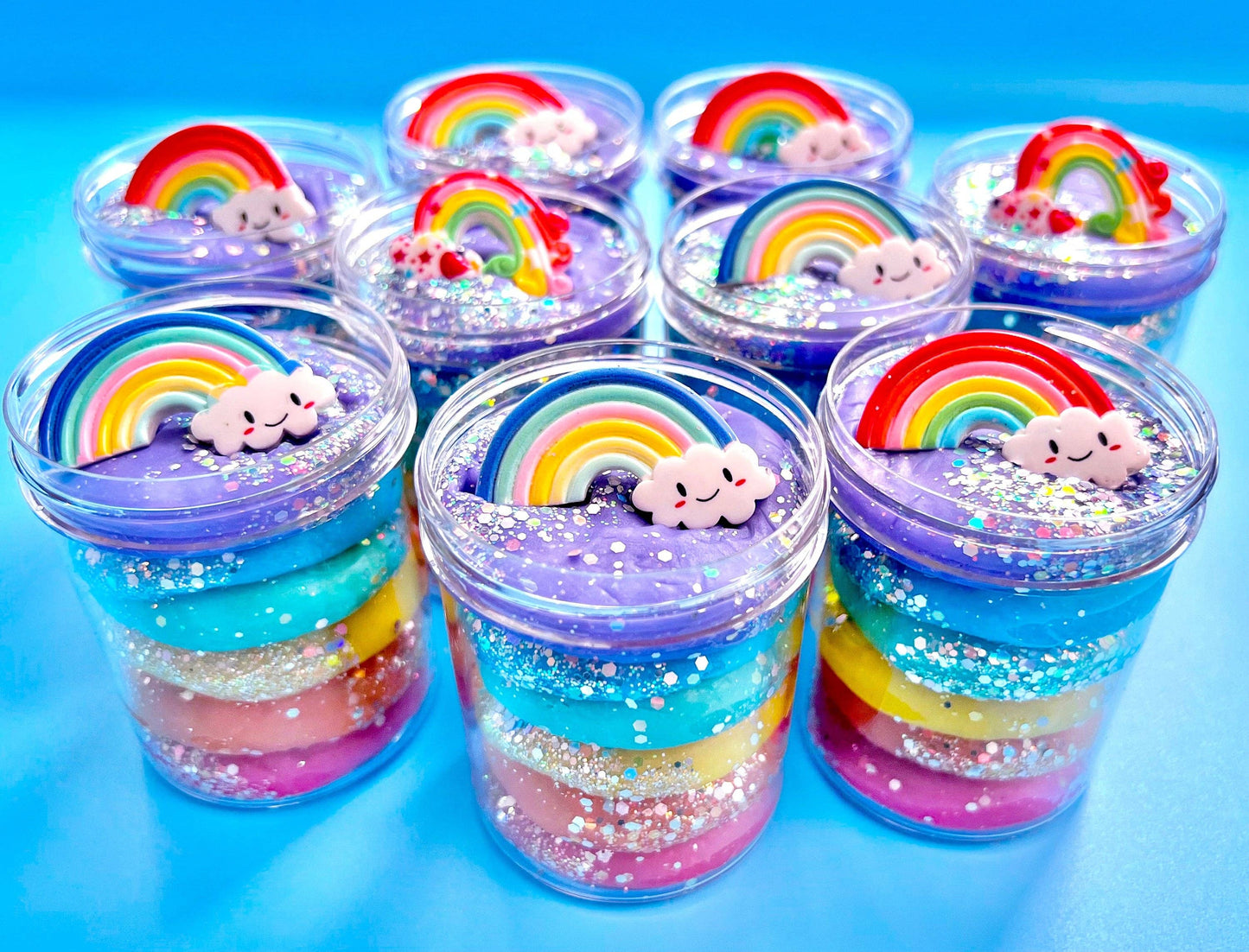 " Rainbow"  Dough Jar