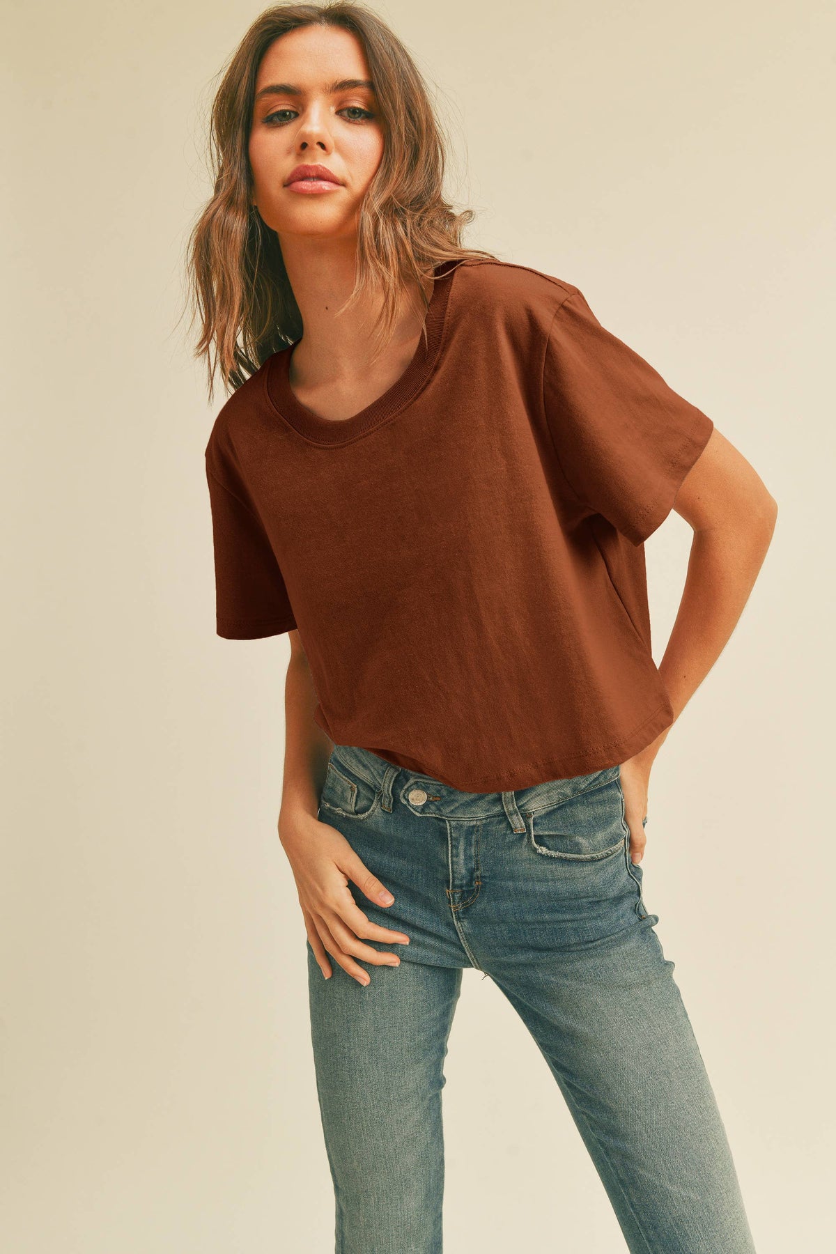 TSTW1003WS Premium Garment Washed Blank Boxy Crop Tee