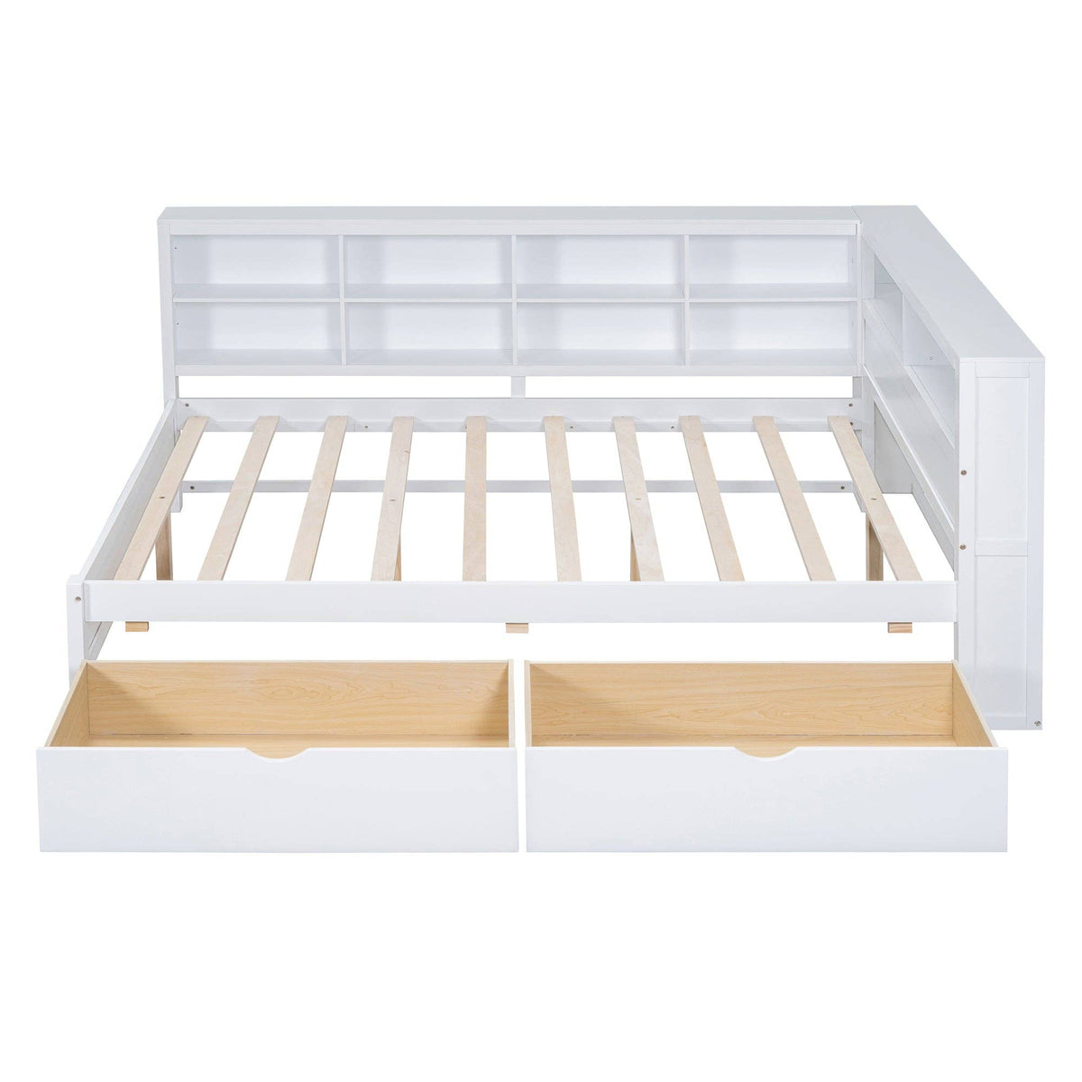 Wooden Full Size DayBed with 2 Drawers&USB charging station