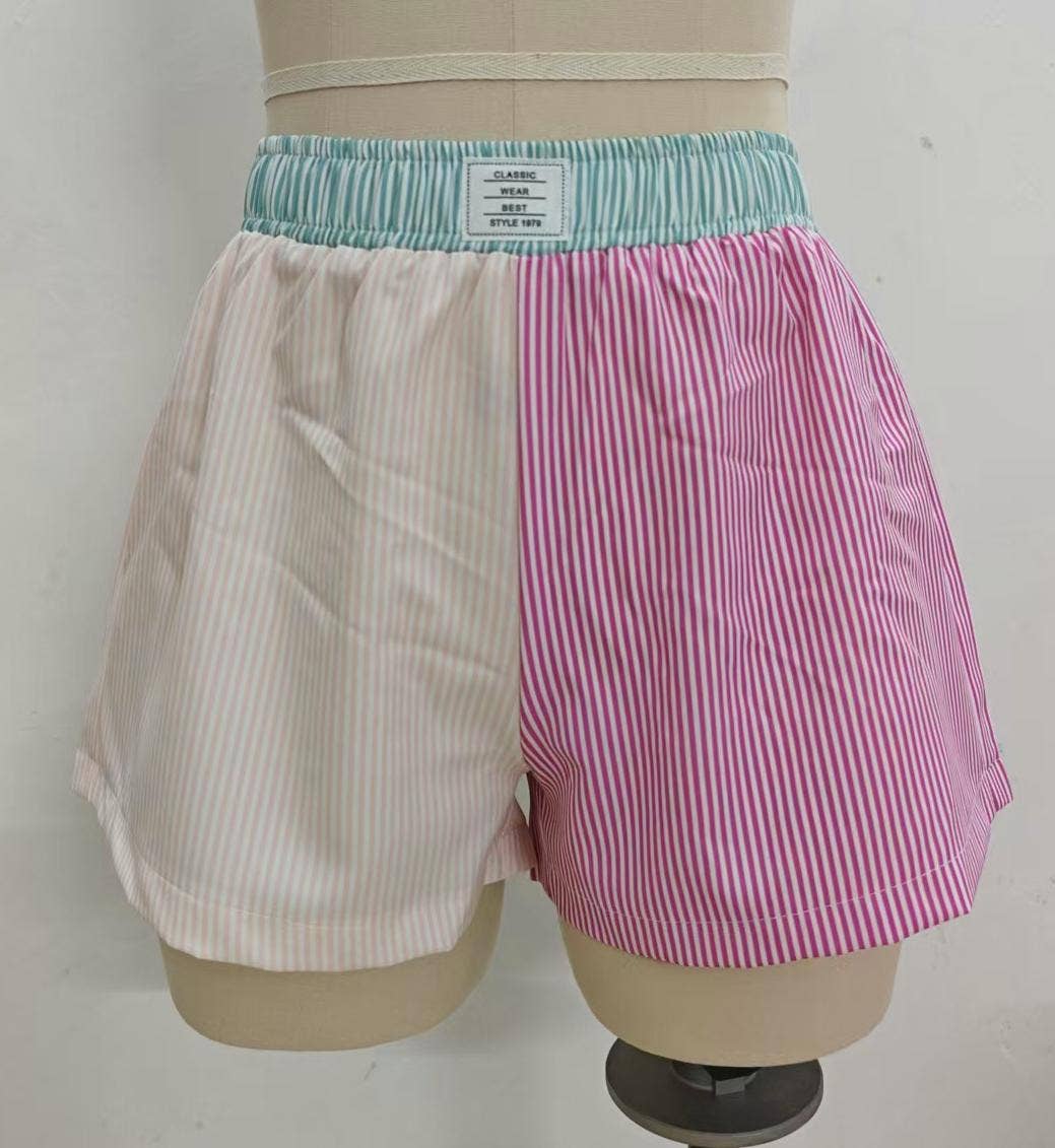 Beach colourblock striped boxer shorts