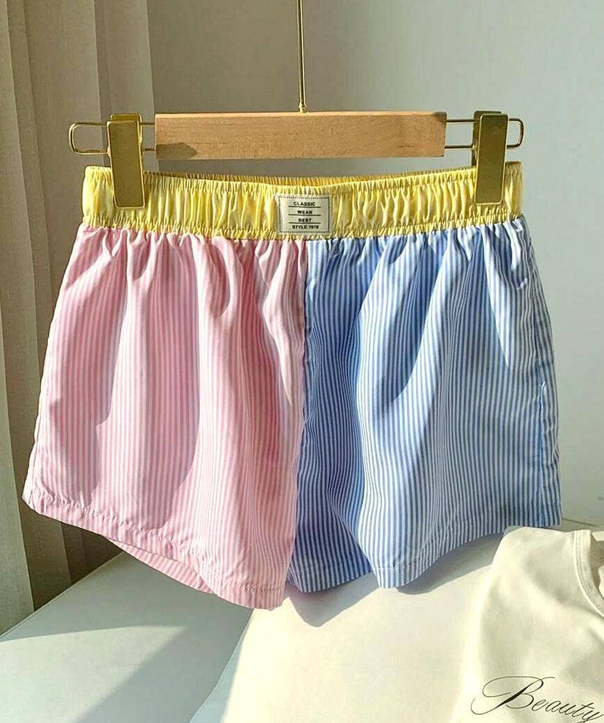 Beach colourblock striped boxer shorts