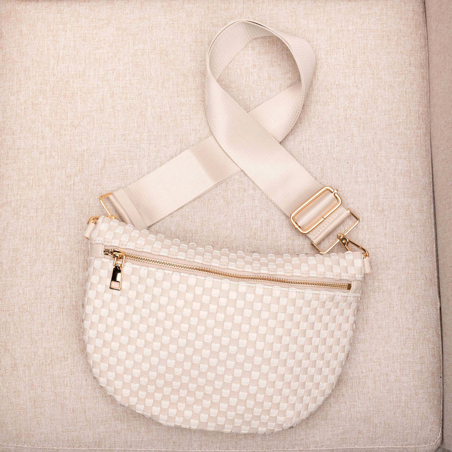 Layla Woven Checkered Crossbody Sling Bag