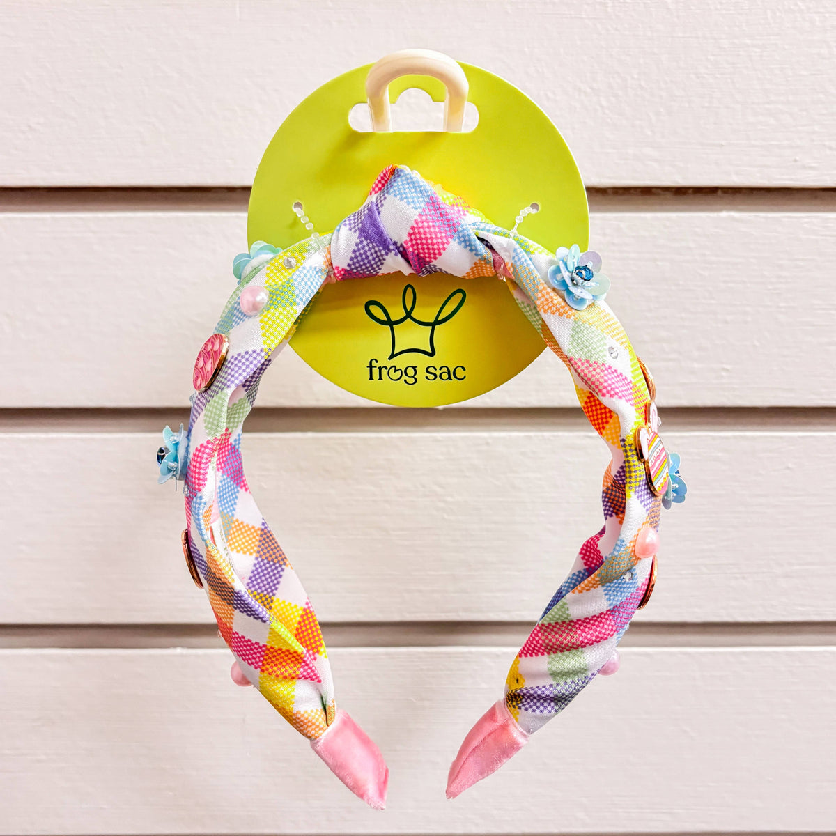 Easter Knotted Headband - Plaid Knot Hair Band for Kids Girls