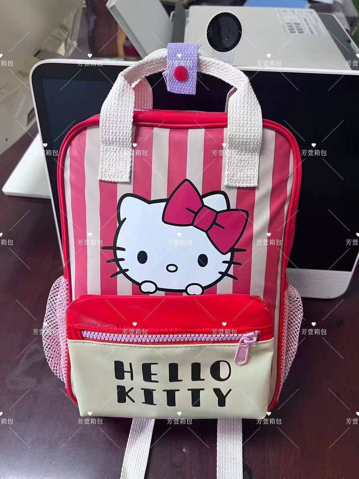 Kids Kitty Pattern Lightweight Backpack for Daily Use