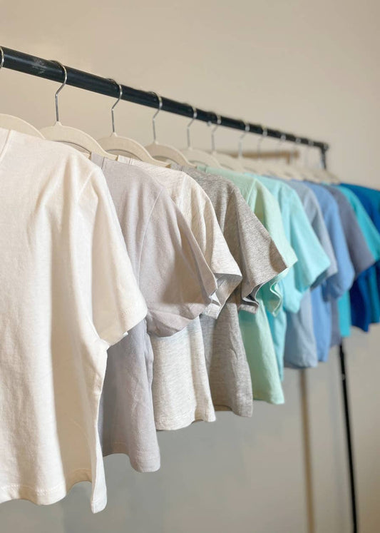 Premium cotton boxy crop tops