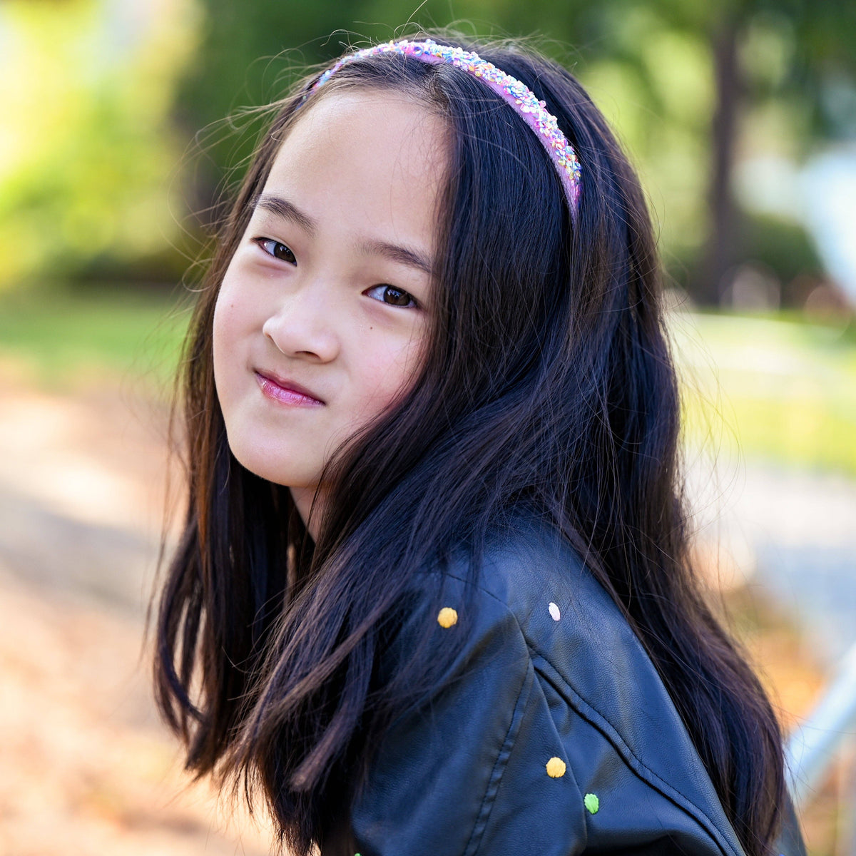 Thin Sequin Headband - Non Slip Hair Accessories for Kids