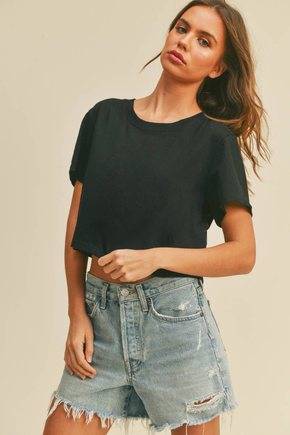 Blank Short Cropped T-Shirt