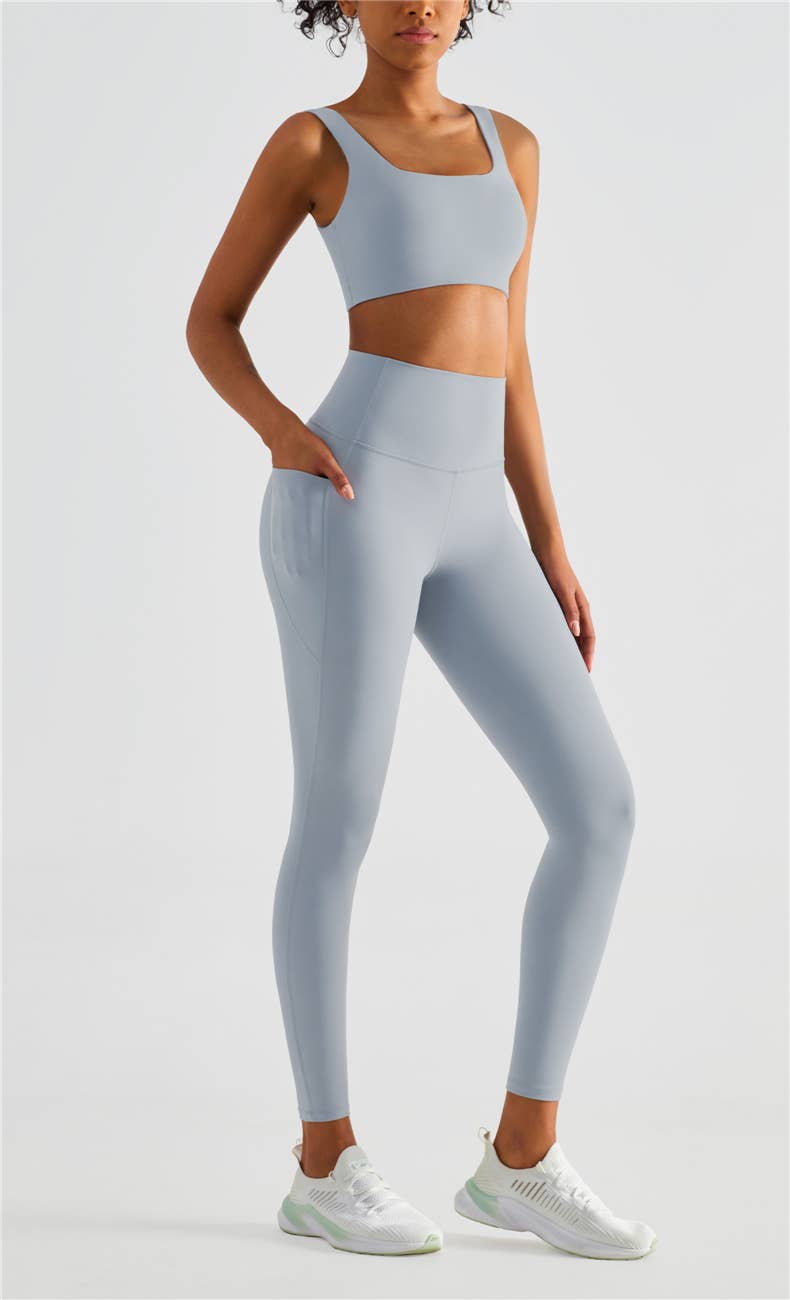 Hazel Lycra® High Waist Leggings With Side Pockets