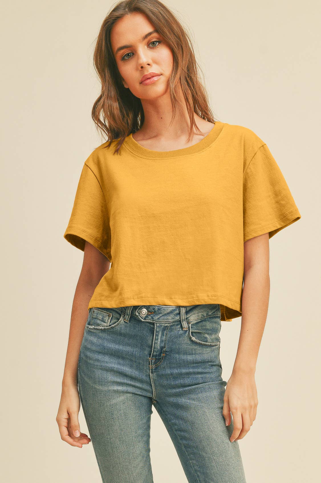 TSTW1003WS Premium Garment Washed Blank Boxy Crop Tee
