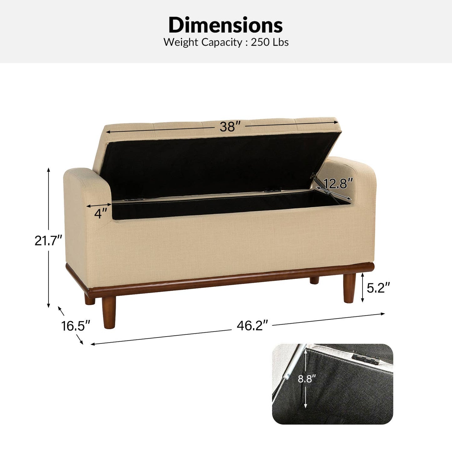 Jason Upholstered Flip Top Storage Bench