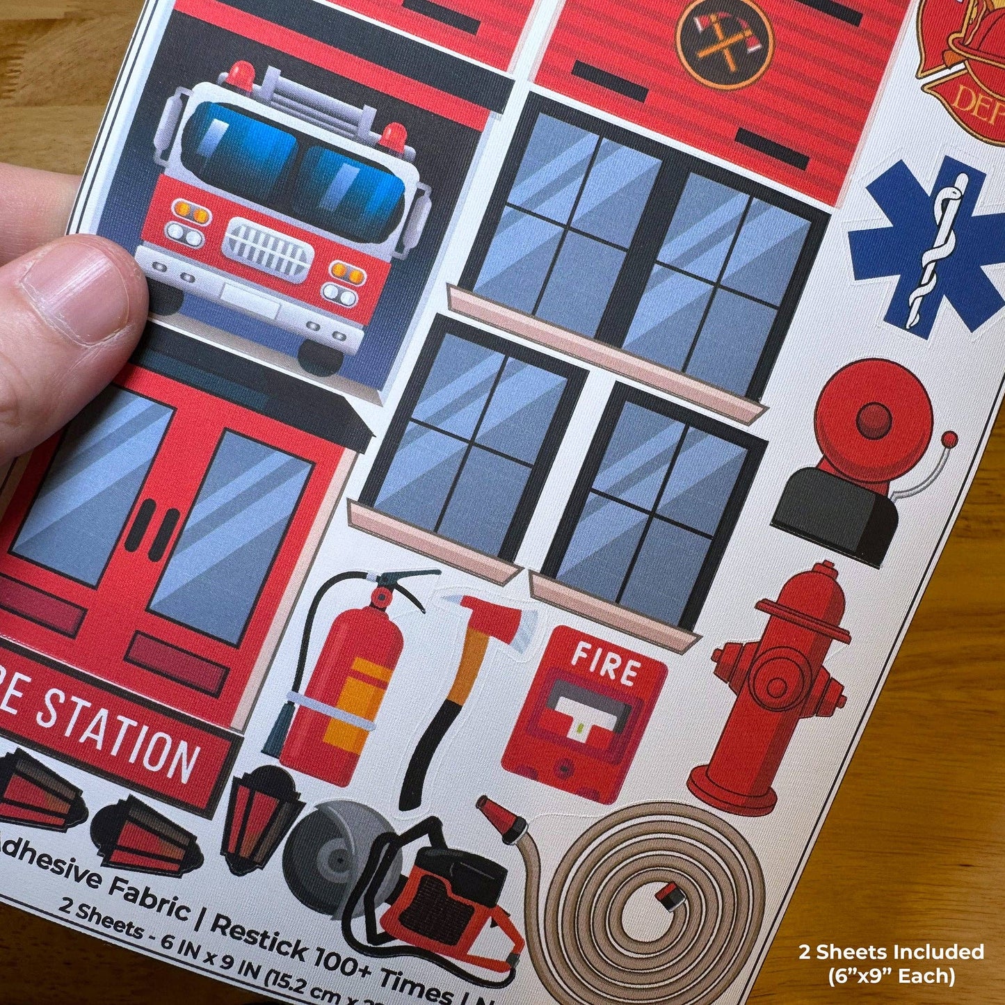 Reusable Decals for Magnetic Tiles & Bricks - Fire Fighters