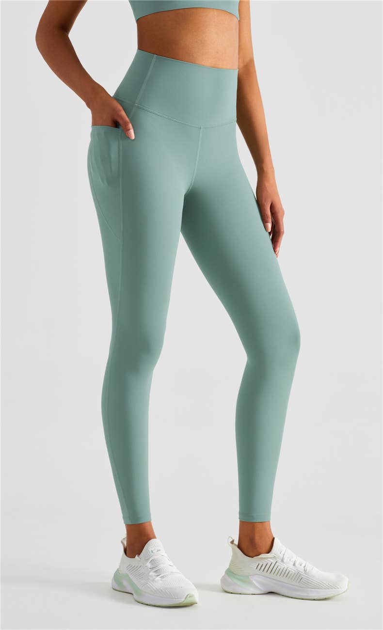 Hazel Lycra® High Waist Leggings With Side Pockets