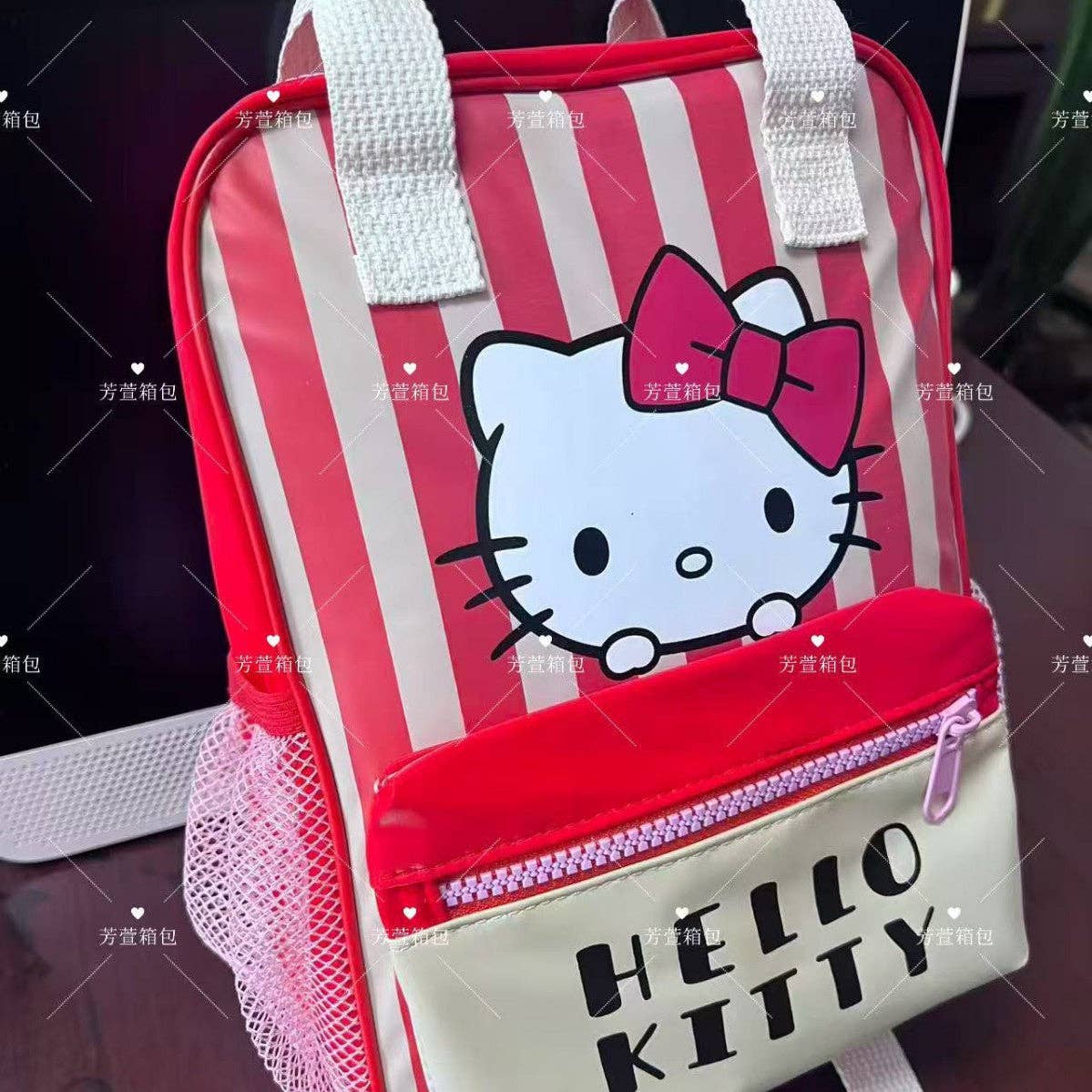Kids Kitty Pattern Lightweight Backpack for Daily Use