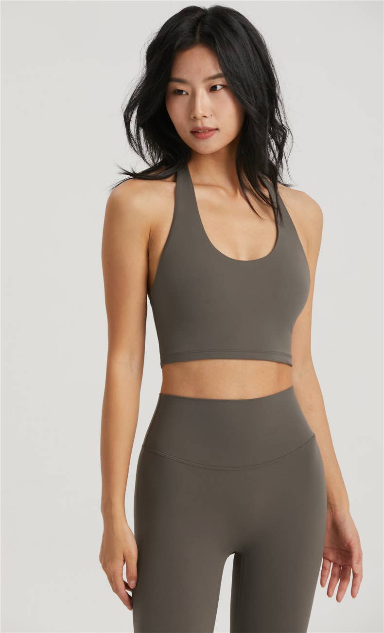 Daphne Lycra® Sculpt Molded Cup Halter Neck Sports Bra