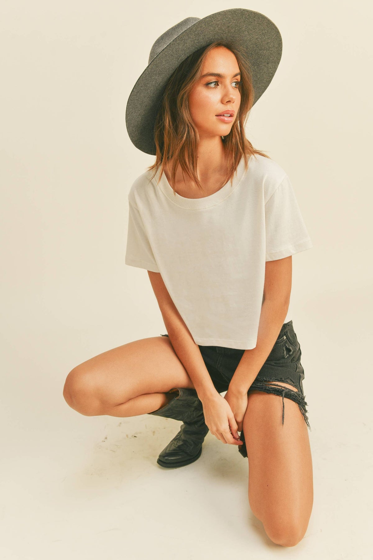 Blank Short Cropped T-Shirt