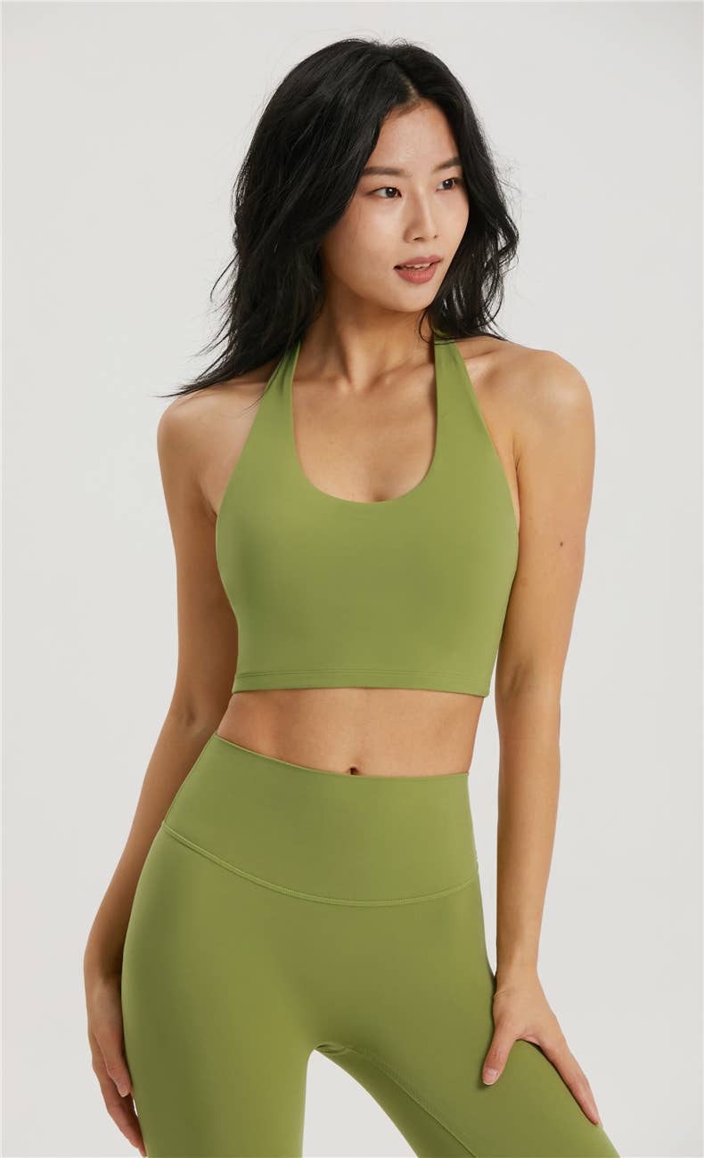 Daphne Lycra® Sculpt Molded Cup Halter Neck Sports Bra