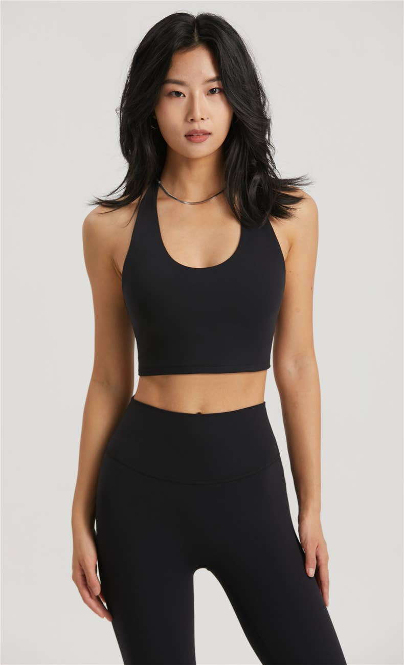 Daphne Lycra® Sculpt Molded Cup Halter Neck Sports Bra