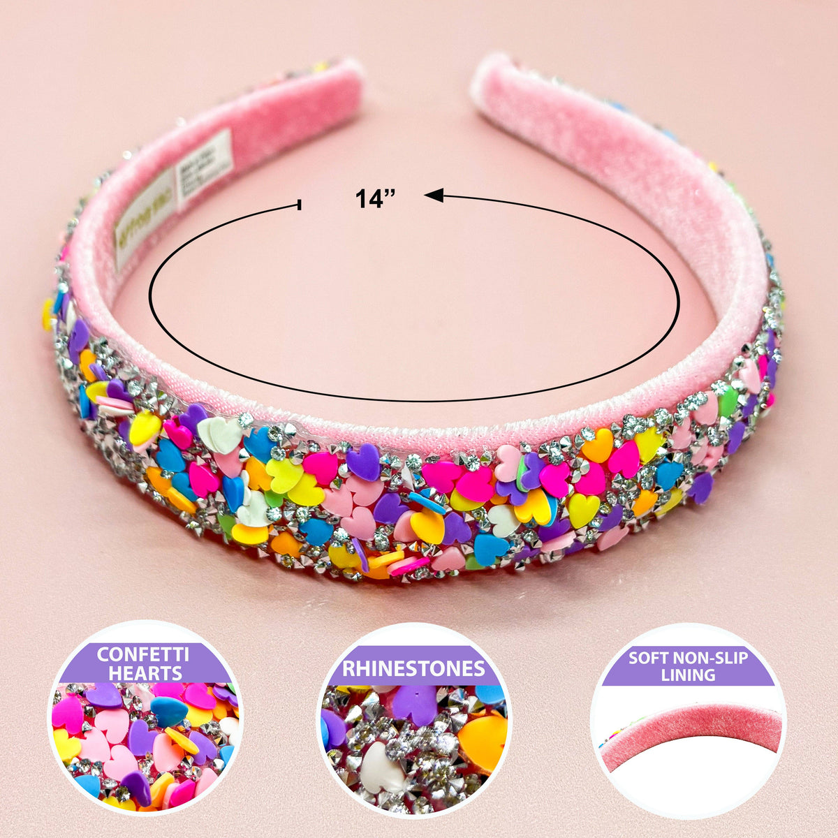 Candy Heart Headband - Confetti Hair Band