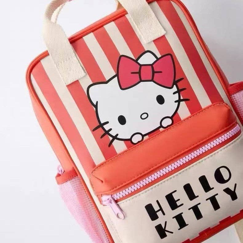Kids Kitty Pattern Lightweight Backpack for Daily Use