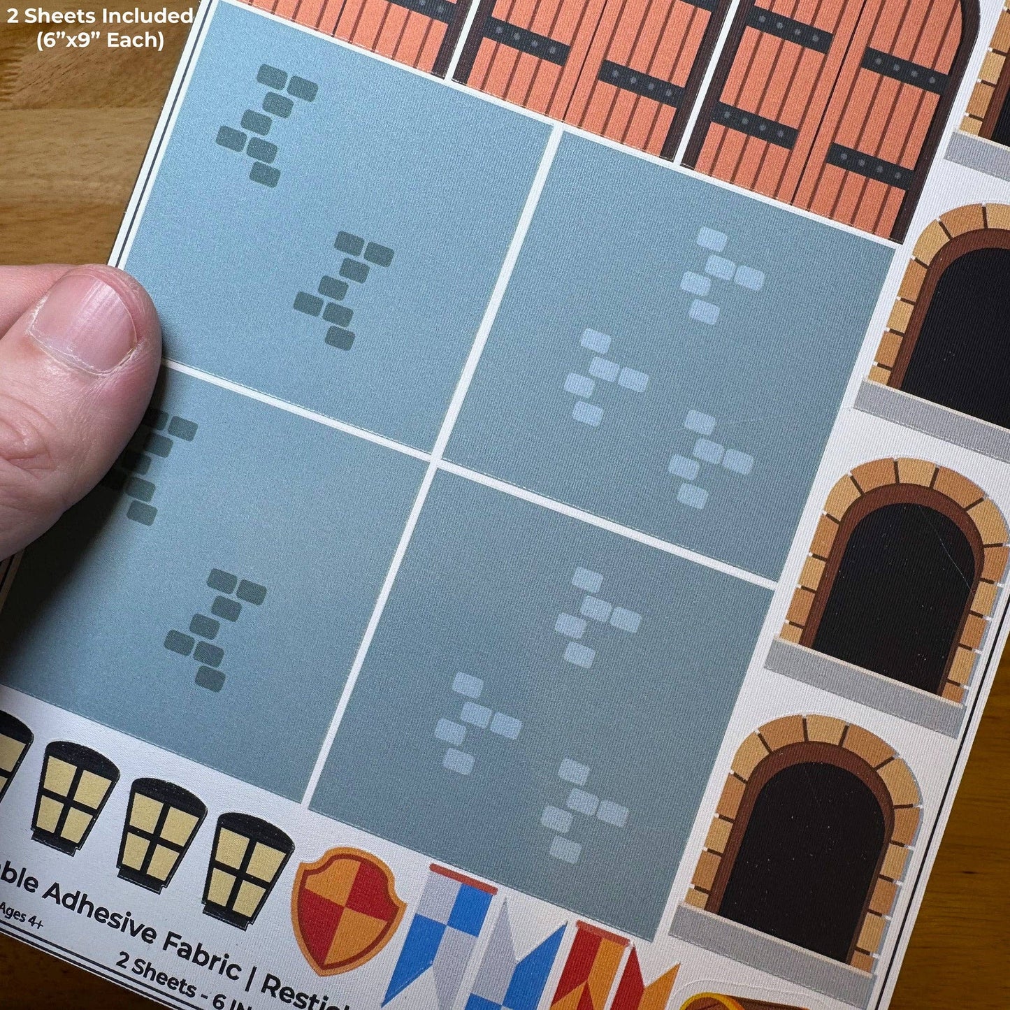 Reusable Decals for Magnetic Tiles & Bricks - Castle
