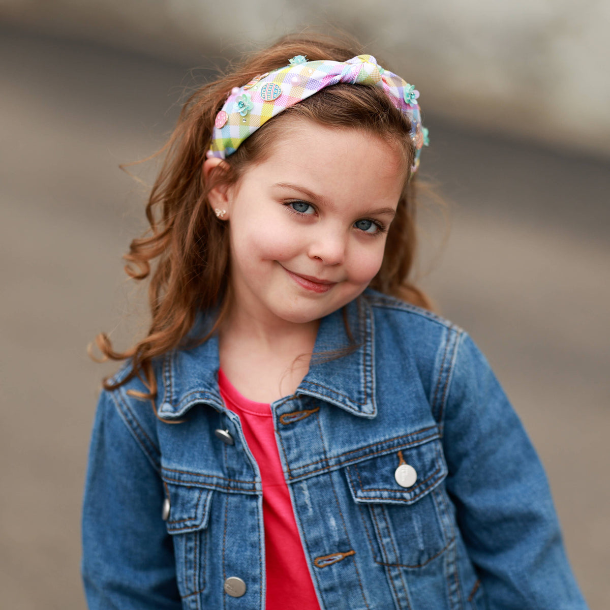 Easter Knotted Headband - Plaid Knot Hair Band for Kids Girls