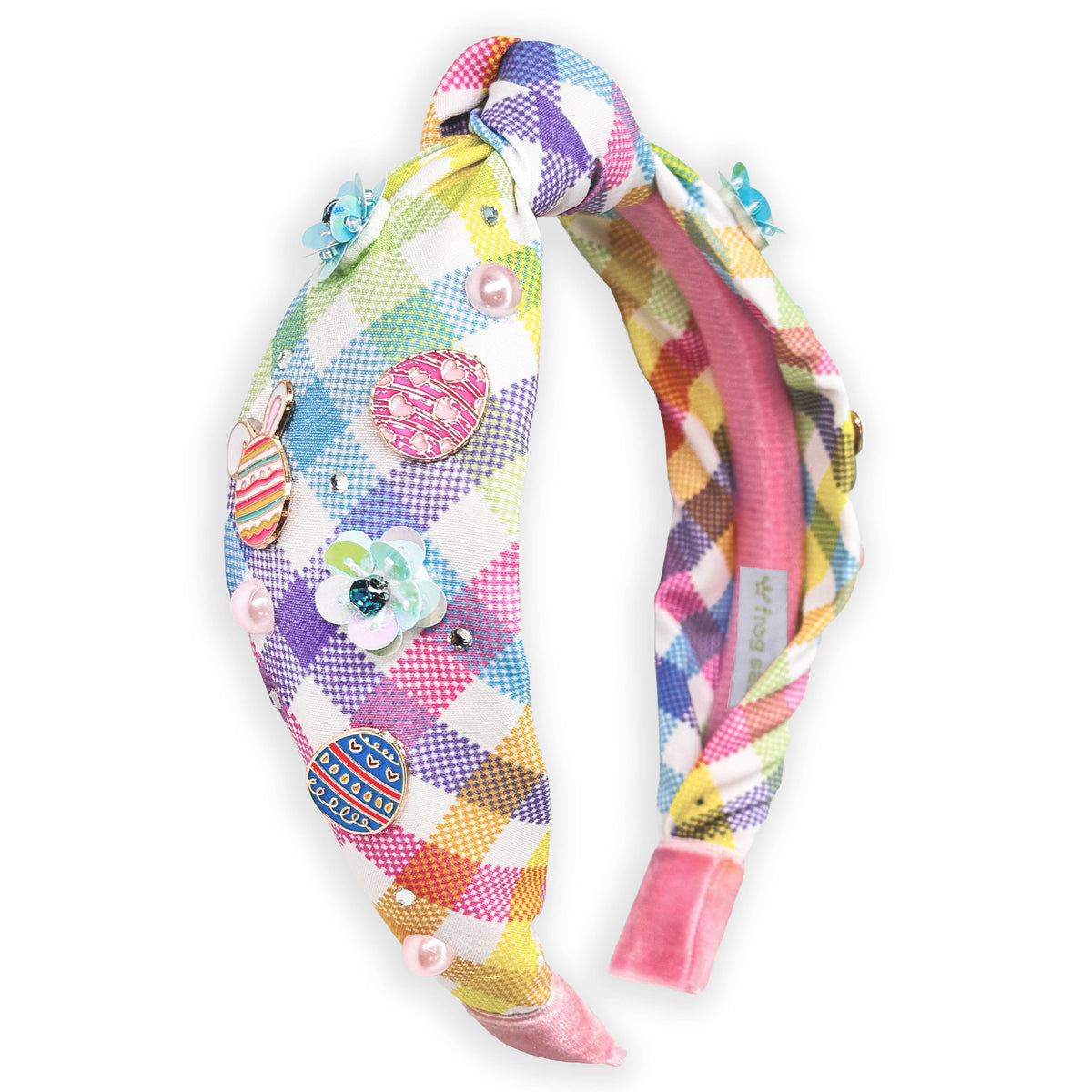 Easter Knotted Headband - Plaid Knot Hair Band for Kids Girls