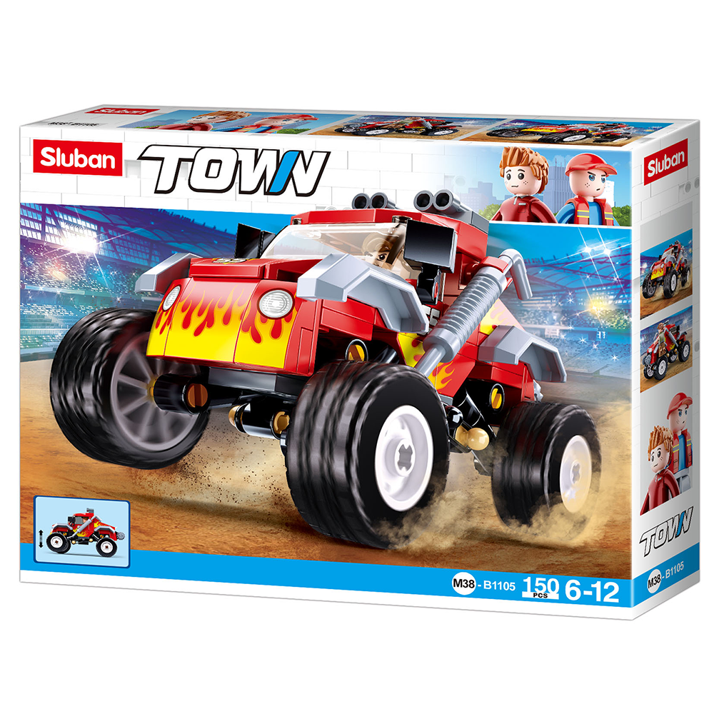 Town Off-Road Red Monster Car Building Brick Kit (150 pcs)