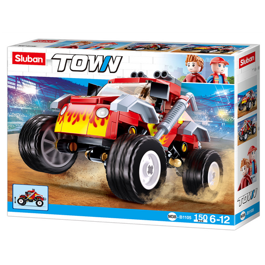 Town Off-Road Red Monster Car Building Brick Kit (150 pcs)