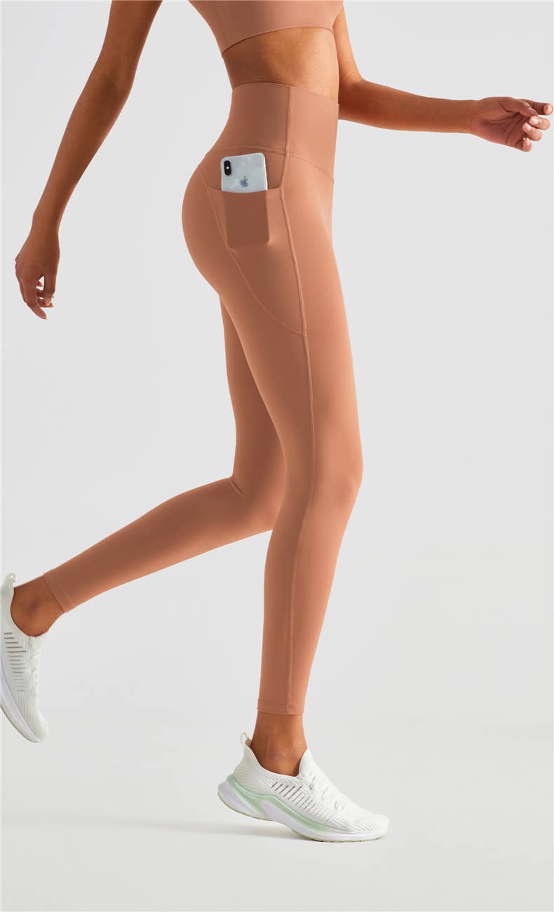 Hazel Lycra® High Waist Leggings With Side Pockets