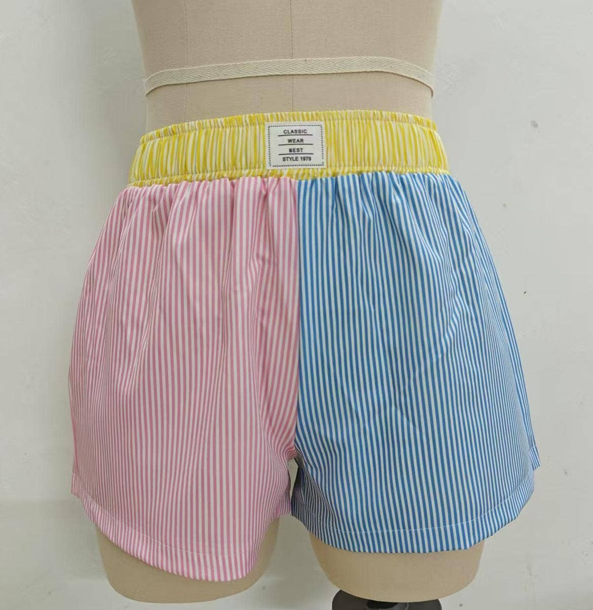 Beach colourblock striped boxer shorts
