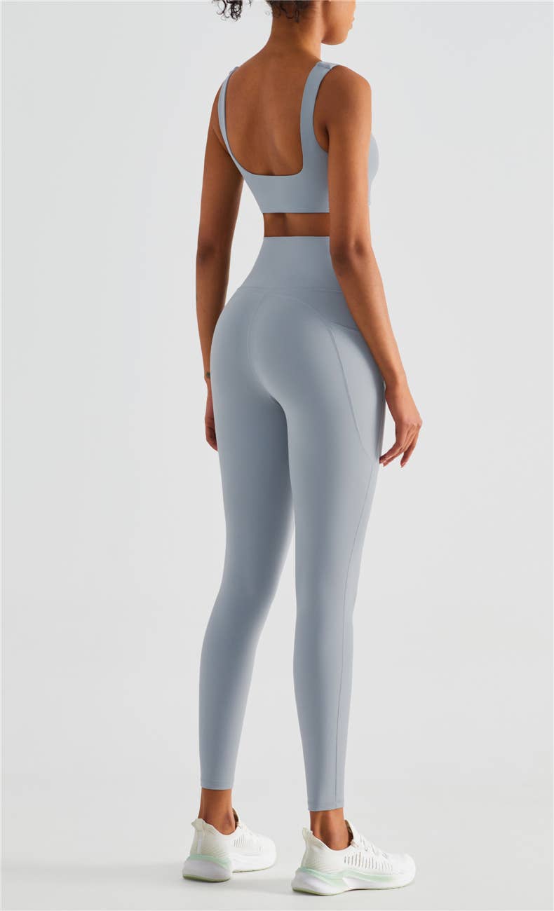 Hazel Lycra® High Waist Leggings With Side Pockets