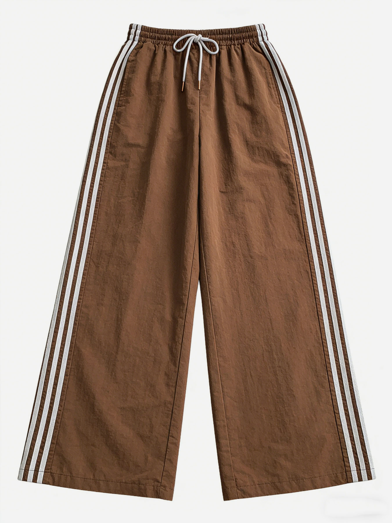 Drawstring track pants color-block striped wide-leg pants
