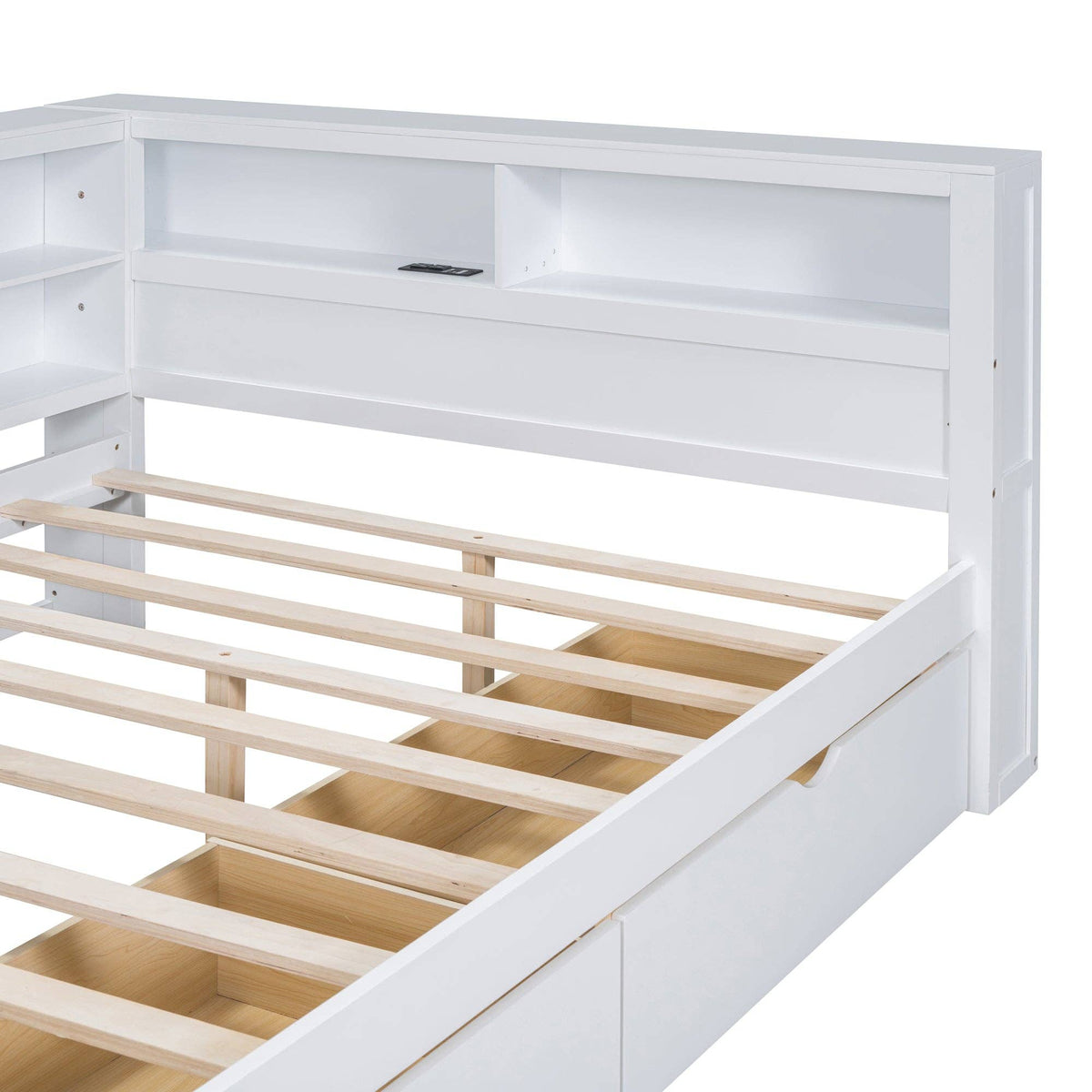 Wooden Full Size DayBed with 2 Drawers&USB charging station