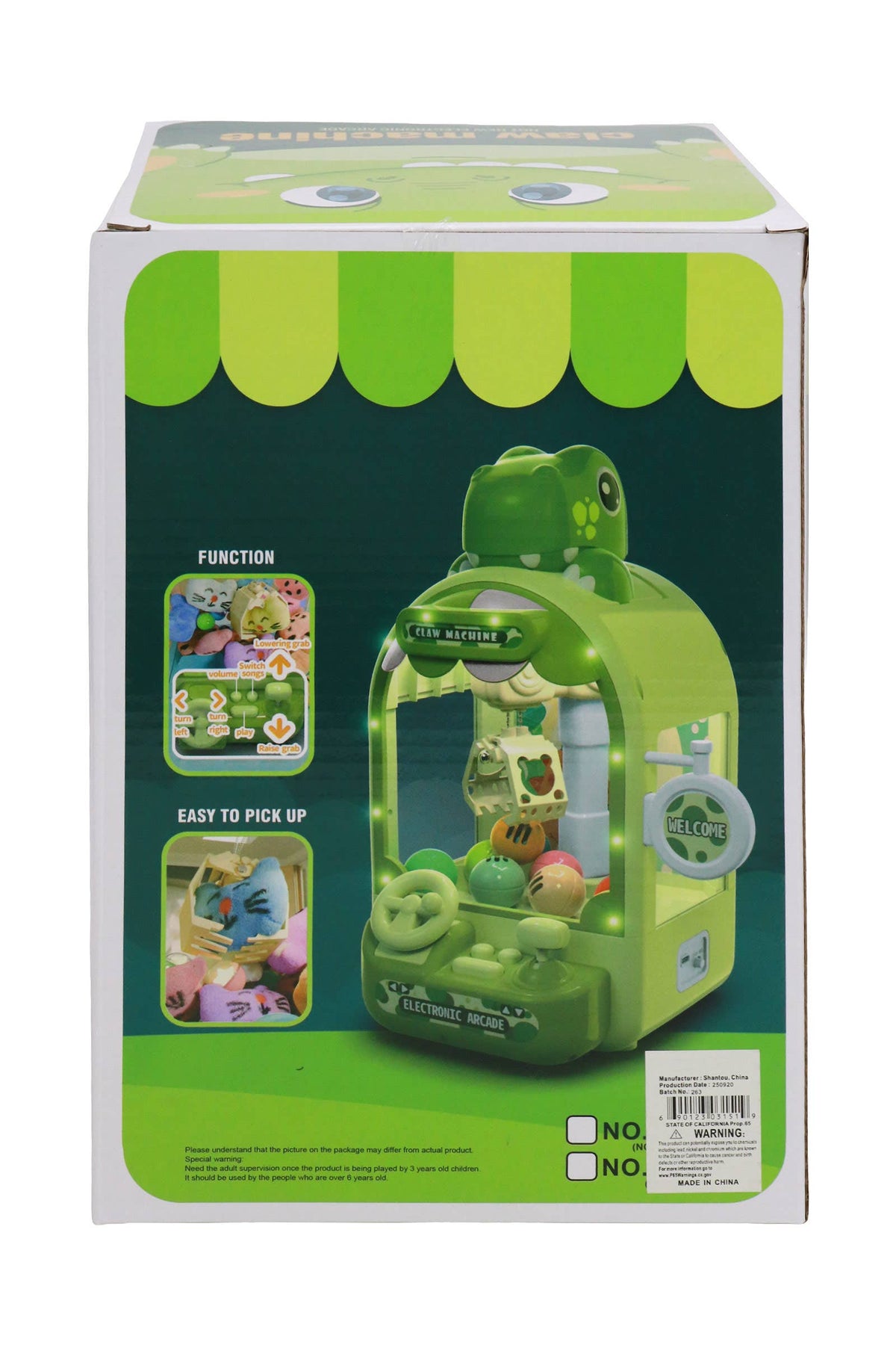 Electronic Dinosaur Music Toy Claw Machine