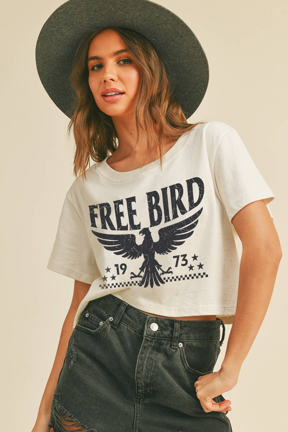 Free Bird Eagle Short Cropped T-Shirt