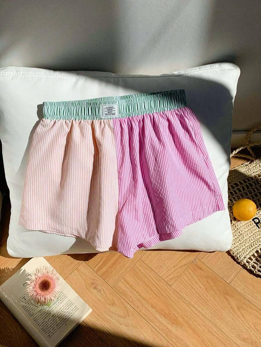 Beach colourblock striped boxer shorts