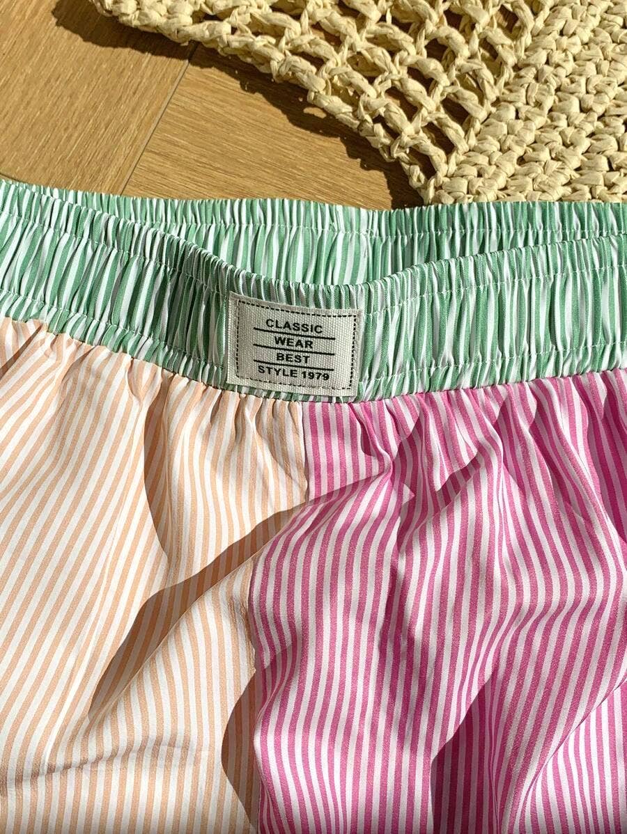 Beach colourblock striped boxer shorts