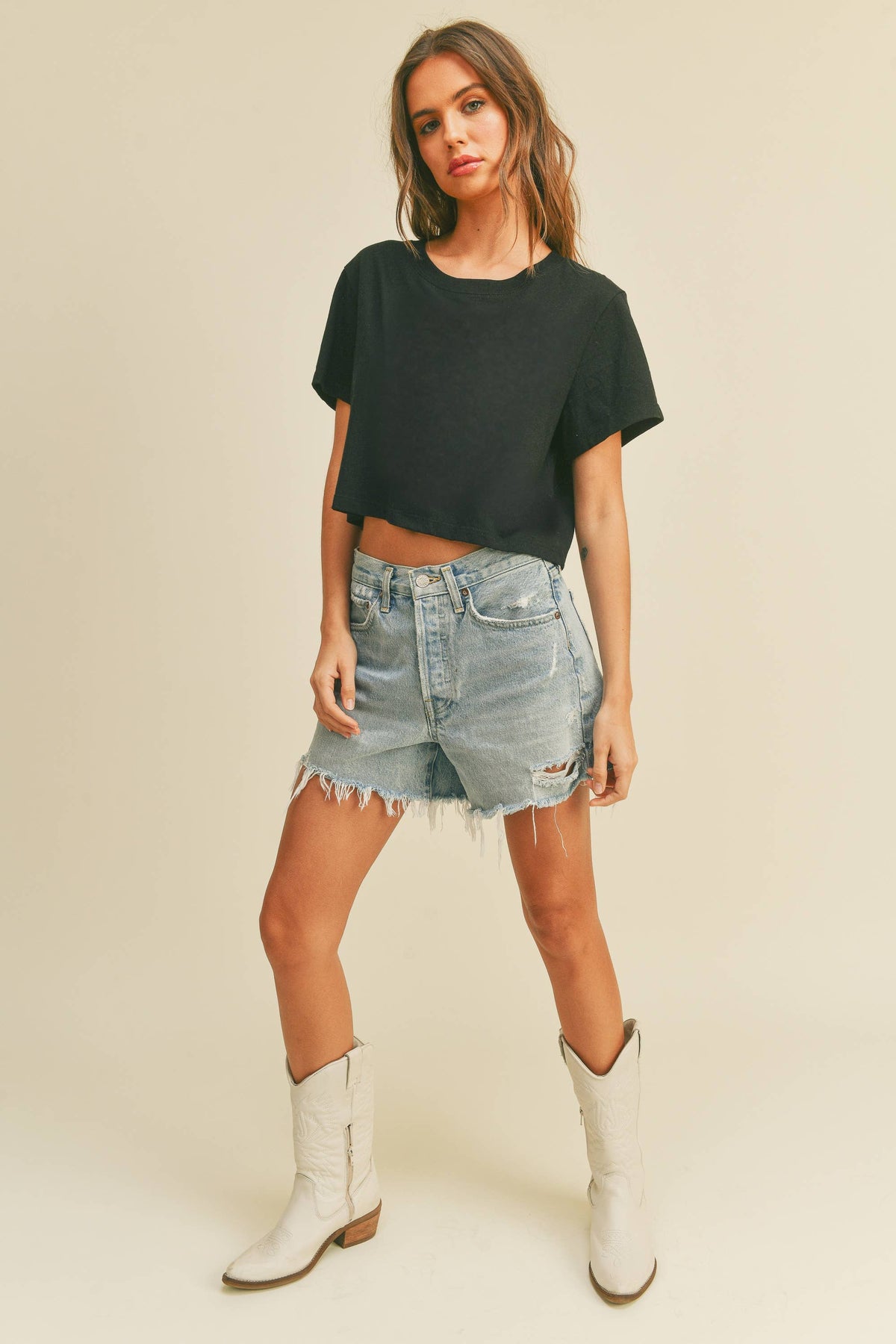 Blank Short Cropped T-Shirt