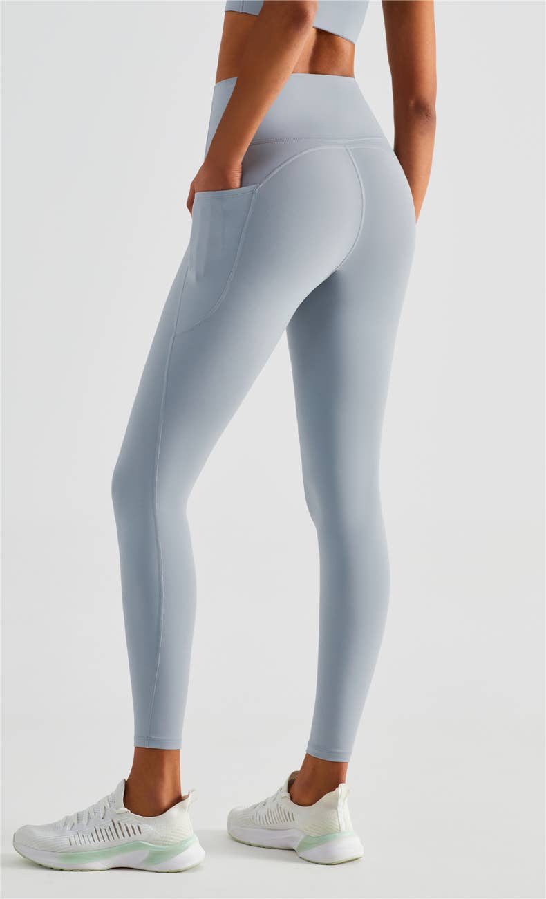 Hazel Lycra® High Waist Leggings With Side Pockets