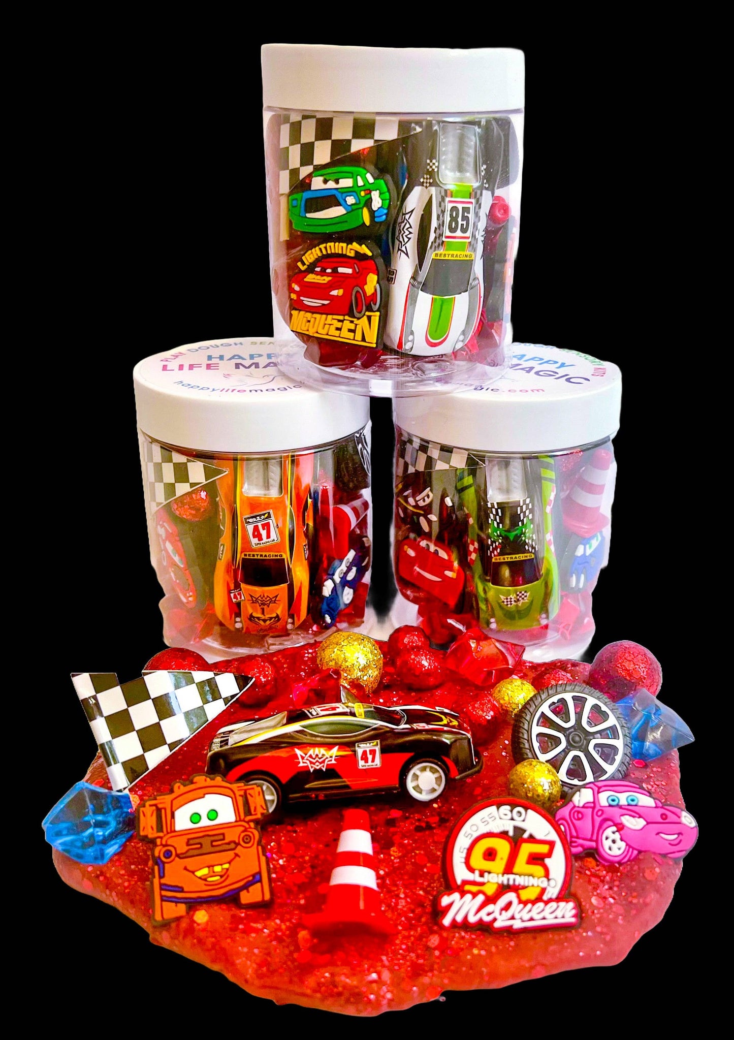 " Cars" 8 oz. Dough Jar