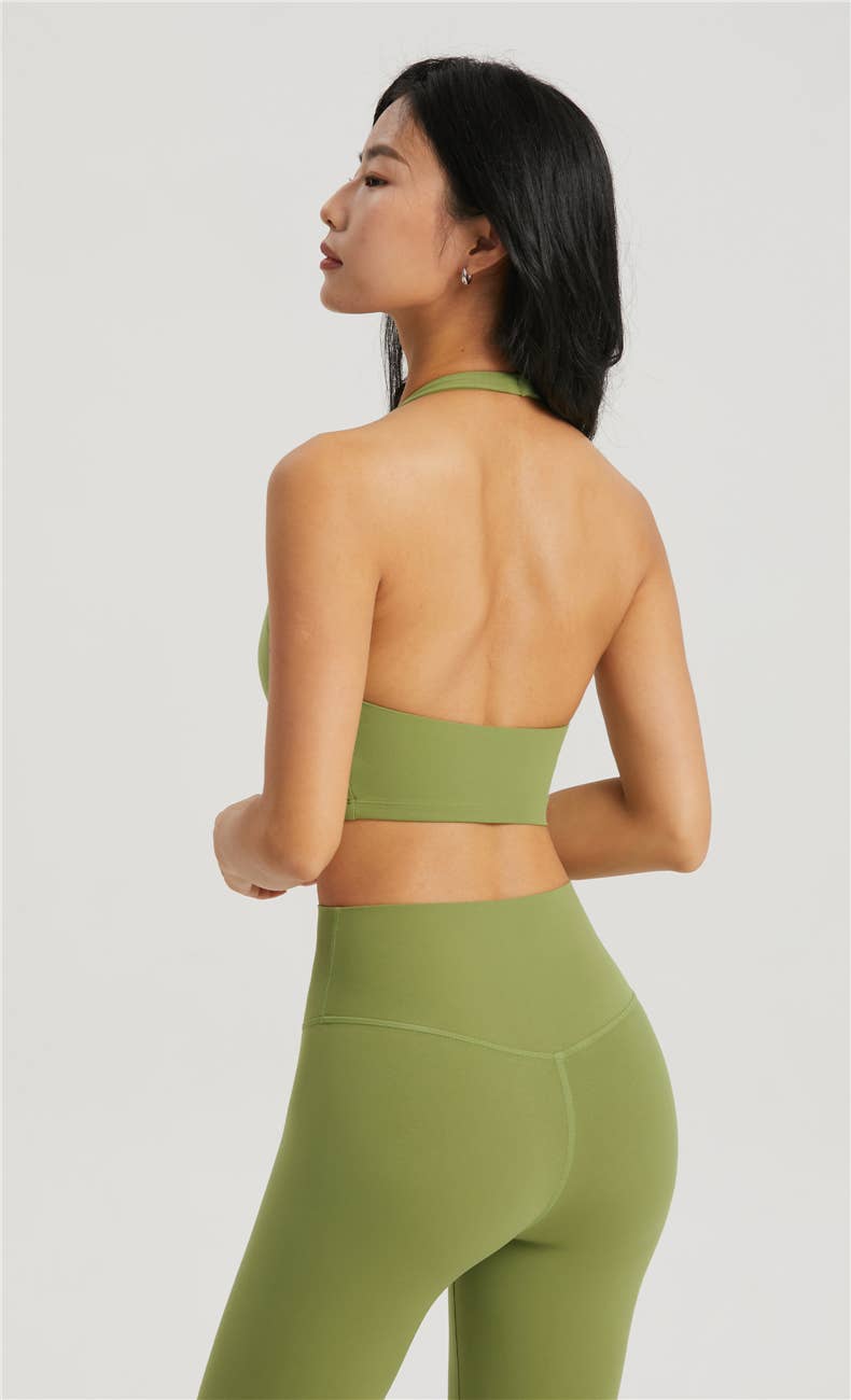 Daphne Lycra® Sculpt Molded Cup Halter Neck Sports Bra