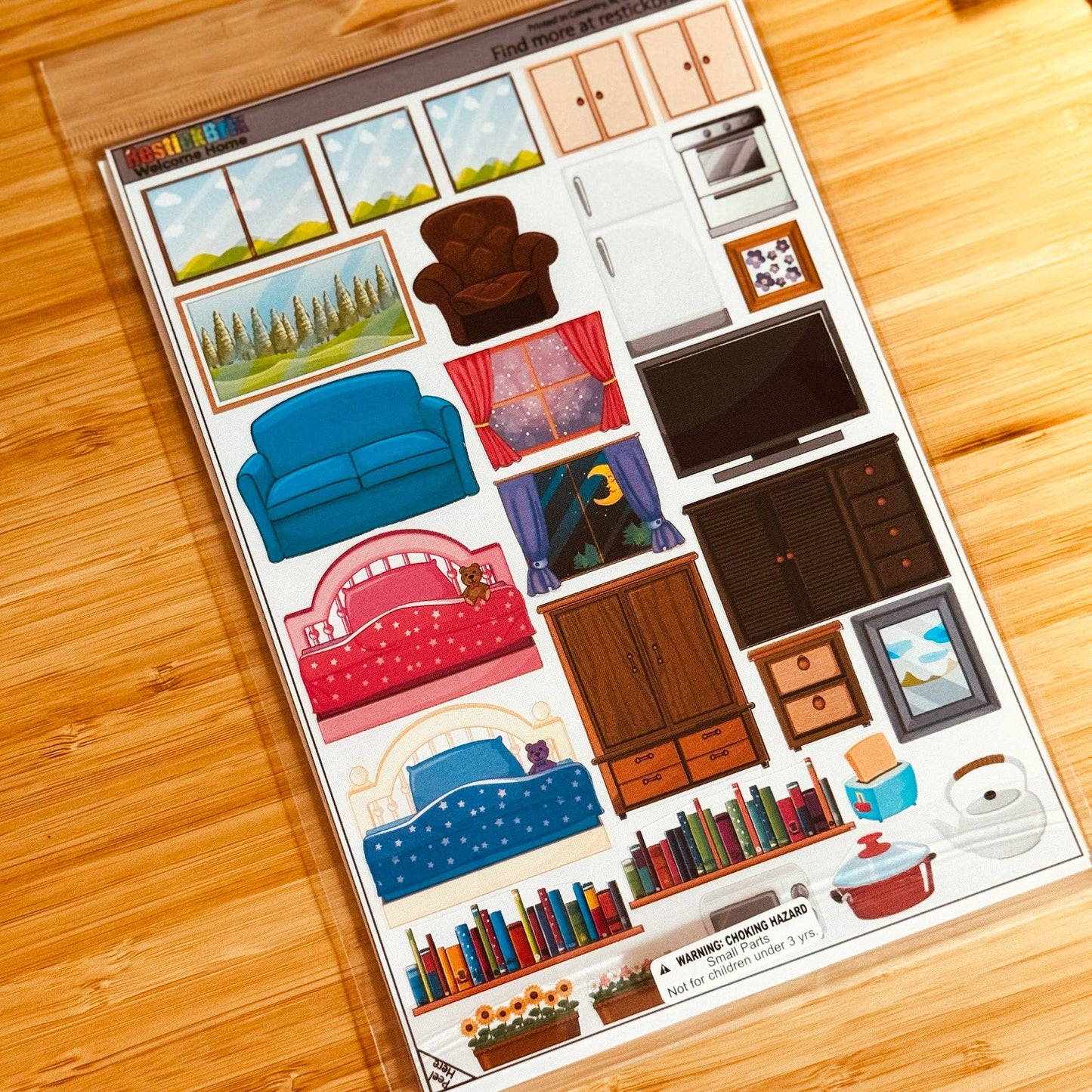 Reusable Decals for Magnetic Tiles & Bricks - Welcome Home