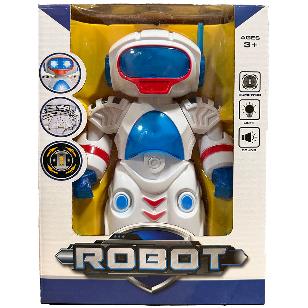 Electronic Rotating Bump and Go Light-Up Toy Robot