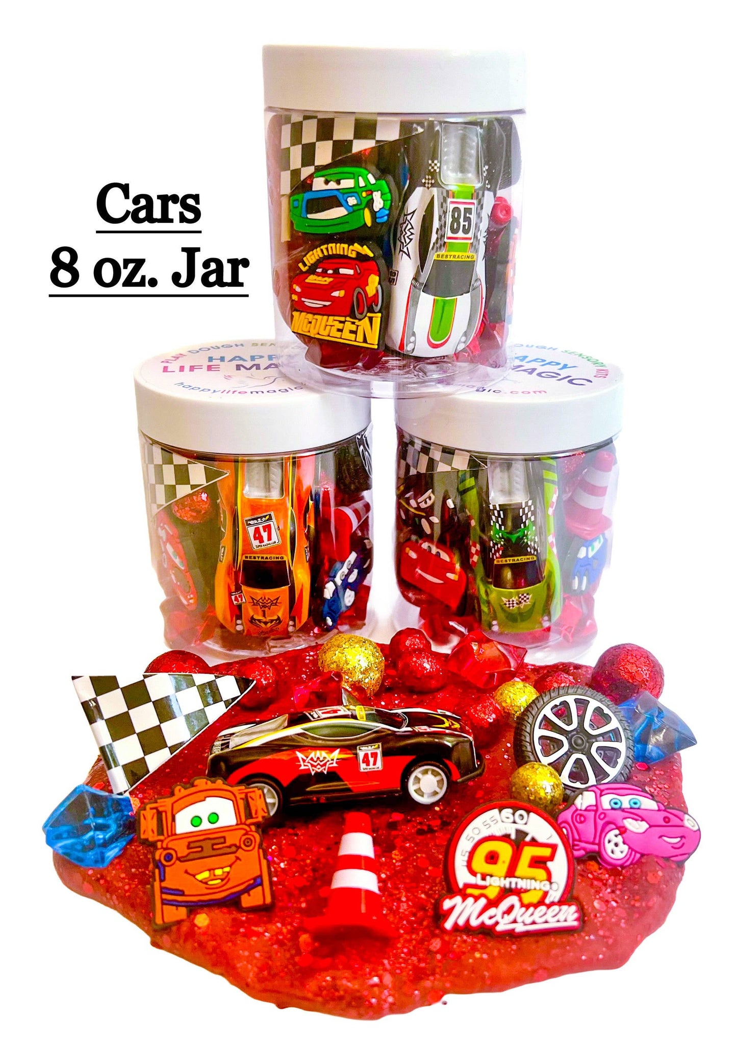" Cars" 8 oz. Dough Jar
