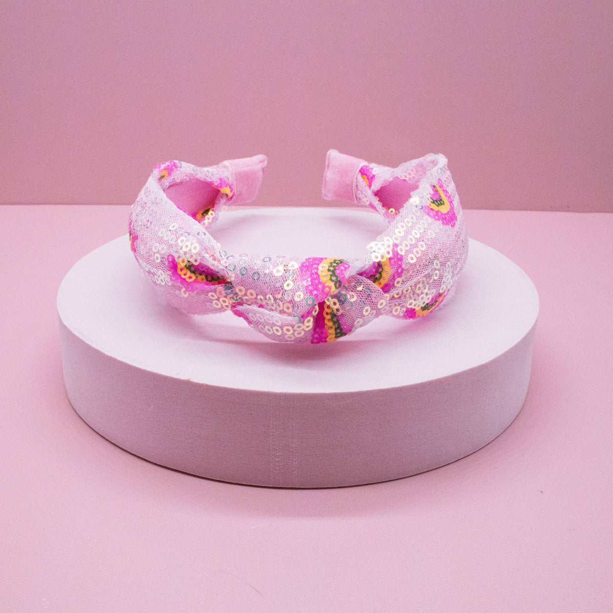 Kids Sequin Knot Headband - Rainbow
