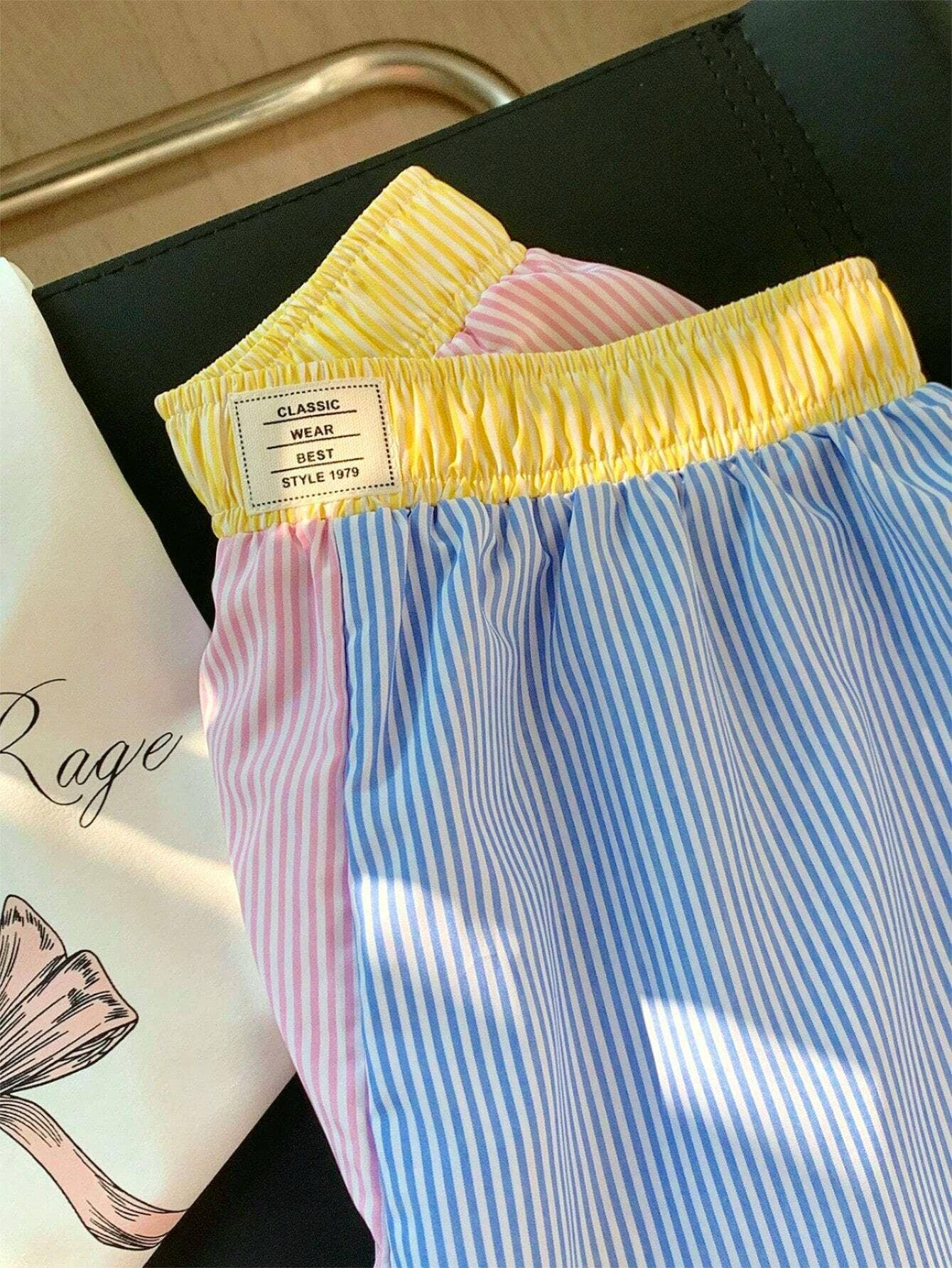 Beach colourblock striped boxer shorts